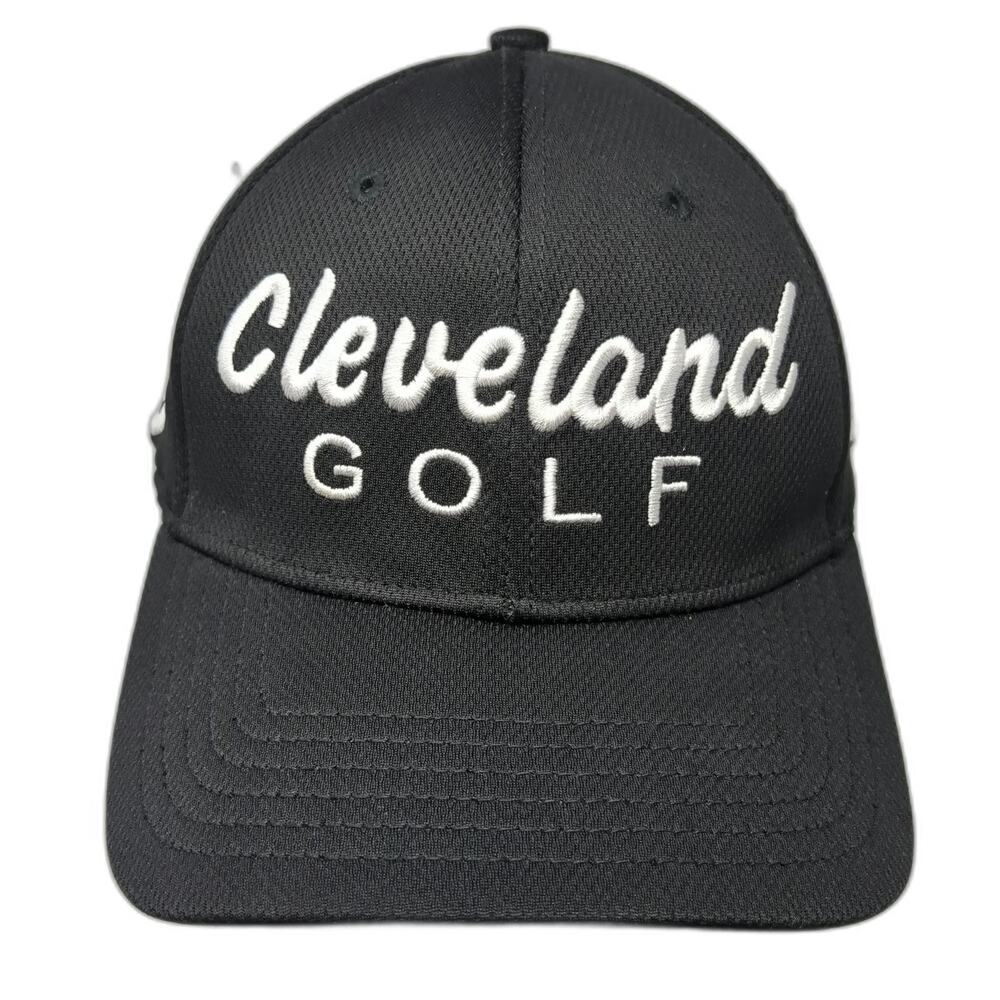 Cleveland Golf Baseball Cap Black L Structured A-Flex Curved Brim Logo Hat